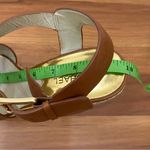 Michael Kors Michael Giovanna Wedge Luggage Color Brown Leather Sandals Size 8 Photo 9