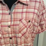 Carhartt Plaid Pink Short Sleeve Button Front Shirt Size Large (12-14) Photo 3