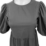 ZARA  Black Puff Sleeve Open Back Cocktail A Line Tiered Mini Dress Size XS Photo 4