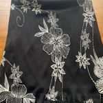 Vintage Y2K Eva Blue Black Floral Beaded V Neck Dress Women's Size 10 Photo 7