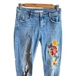 ZARA  butterfly and floral embroidered jeans Photo 2