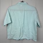 Stars Above  Pajama Set Shorts Button Up Short Sleeve Top Baby Blue Cotton Gauze Photo 2