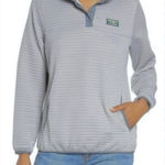 LL Bean Gray Airlight Knit 1/4 Snap Mock Neck Pullover Size MEDIUM Photo 0