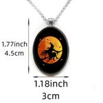 1pc Trendy Witch Avatar Oval Fashion Trend Necklace Fashion Jewelry Accessories Silver Photo 3