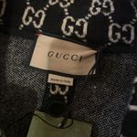 Gucci GG Supreme Cape Wool Black White Cloak Photo 4