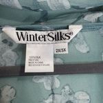 Wintersilks 100% Silk Sleeveless Kimono Topper Vest 2x/3x Light Blue Floral Photo 2