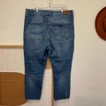 Madewell High Rise Slim Cropped Raw Hem The Boyjean Dark Wash Jeans 32 Photo 3