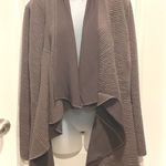 Cristina B. Women's Textured Draped Open Front Cardigan Sweater Jacket XL Career Brown Photo 0