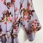 Victoria's Secret Victoria Secret Purple Floral Bell Sleeve Robe Womens S Belted Short Kimono Photo 6