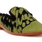 Free People  Butterfly Effect Faux Fur Mule Size 37 Green Slip On Flat Loafer New Photo 0