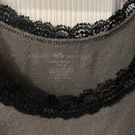Brandy Melville Women's Grey and Black Lace Top Photo 1