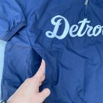 Majestic Vintage MLB Detroit Tigers Baseball Navy Blue White 1/4 Zip Up Nylon Jacket Photo 5