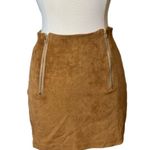 faux suede, high waist, above knee length, bodycon mini skirt Brown Size undefined Photo 1