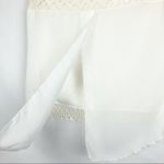 Ohh la la Cream Lace Top Size Small Cap Sleeve Split Back Photo 9