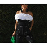 ZARA Embroidered Flower Textured Bustier Corset Black Women’s Size Small Party Photo 3