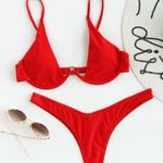 SheIn red underwire high leg bathing suit  Photo 0