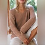 Jenni Kayne Cabin Fisherman Organic Cotton Blend Sweater XS Tan Photo 4