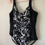 Ava & Viv Black and White Floral Swimsuit Photo 1