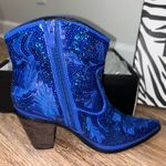 Royal Blue sequin Cowgirl booties🤠 Size 6 Photo 3