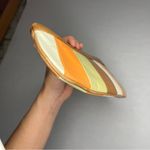 Hobo International Wallet Striped Zip Card Holder Clutch Tan Orange White Cute Photo 5