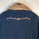 Disney World Sz XL Frontierland Western Black Corduroy Jacket Faux Fur Trim Photo 8