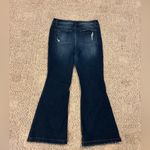 Maurice's Dark Blue Button Fly High Rise Distressed Flare Jeans Photo 2