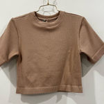 Everlane The Seamless Tee Size XL/XXL Burt Sugar Light Brown Semi Cropped SL Photo 0