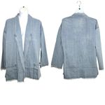 POL 100% Cotton Long Line Blazer Jacket Size L Collared Pockets Photo 1