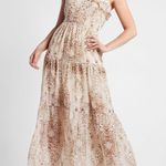 Rachel Zoe  Metallic Print Ruffle One Shoulder Tiered Maxi Dress Small Photo 1