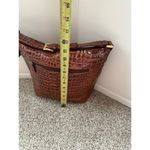 Lord & Taylor Crocodile Embossed Brown Leather Alligator Handbag Photo 7