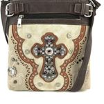 Rustic Western Cross Messenger Bag Brown Photo 0