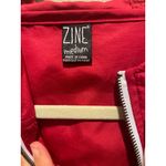 Zine Hooded Lightweight Windbreaker Jacket Sz M Red Zipper Closure Elastic Hem Size M Photo 3