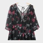Wild Pearl Whimsigoth Witchcore Eyeshadow Floral Dress Size Large Bell Sleeves Dark Fairy Photo 12