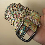 Fossil  Screenprint Floral Braided Woven Belt Women's Y2K Boho‎ Sz S 41” Photo 0