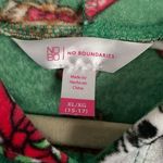 No Boundaries Dog Print Christmas sweater with hood in green Photo 2