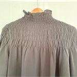 Patrizia Luca smocked high neck long sleeve blouse black Size M Photo 2