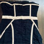 ASOS Vintage Black & Ivory Ruche Bodycon Strapless Cocktail/Wedding Guest Dress Photo 4