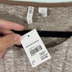 Cato  Women Light Brown Ribbed Slit Hem Long Sleeve Blouse Size L NWT Photo 3