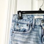 Moussy Denim Mid Rise Distressed Busted Knee Raw Ankle Hem Skinny Jeans 25 Blue Photo 6