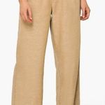 Faherty Marin High Waist Wide Leg Cotton linen Canvas Pants Size 4 Tan Photo 0