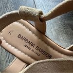 Anthropologie Barbara Barbieri Wedge Sandals Size 7.5 Italian Suede Taupe Shoes Brown Photo 1