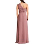 Birdy Grey  Dress Womens Small Kira Deep Mauve‎ Chiffon One Shoulder Bridesmaid Photo 9