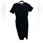 ASOS ‎ Women's Navy Textured Knit Pencil Dress Short Sleeve Sheath Style size 6 Photo 3