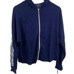 Michael Lauren  Blue Zip Up Sullivan Hoodie Side Stripe Size Small New Photo 0