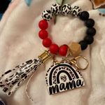 Mama Keychain Bracelet with Tassel Red Photo 0