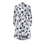 Osman Suzie White Floral Print Long Sleeve Tie Waist High Low Shirt Dress Sz 12 Photo 4