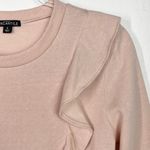J.Crew Mercantile Heathered Pink Ruffle Trimmed Pullover Sweater Small Photo 1