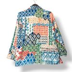 Chico's  Women's Multicolor Patchwork Button Down Long Sleeve Top Size‎ 1 US 8/10 Photo 1