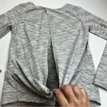 Zyia  Active Women Large Light Heather Grey Gray Split Back Long Sleeve Top Shirt Photo 8