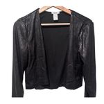 Cache Vintage  Sequin Jacket Cardigan Cropped Matte Black Open Front Womens Photo 1
